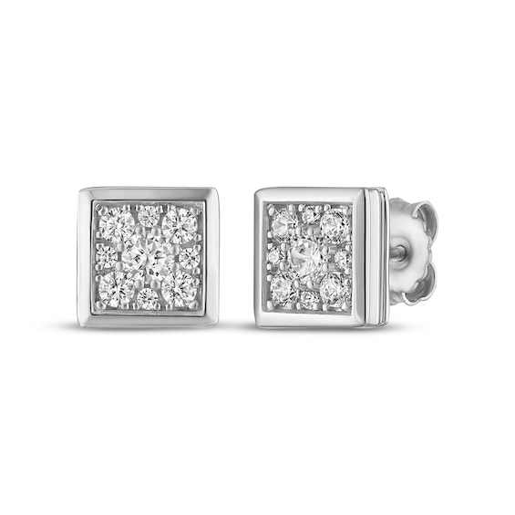 KAY Lab-Grown Diamonds Men's Square Stud Earrings 1/2 ct tw Sterling Silver