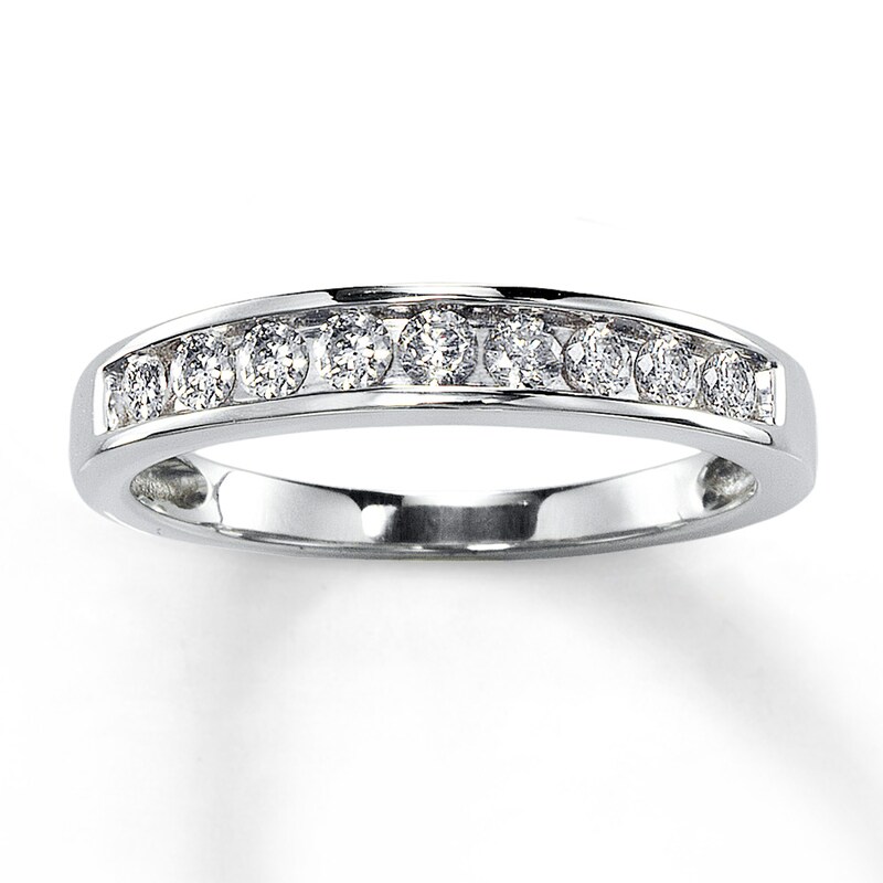 Diamond Wedding Band 3/8 ct tw Round-Cut 14K White Gold