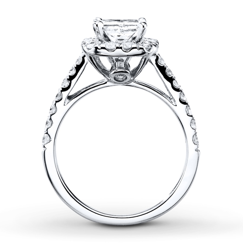 Main Image 2 of Diamond Engagement Ring 1-5/8 ct tw Princess-cut 14K White Gold