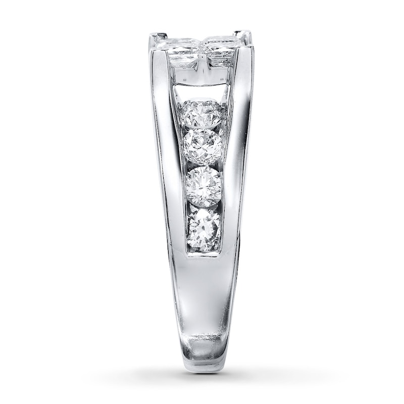 Diamond Engagement Ring 2-3/4 ct tw Princess-cut 14K White Gold