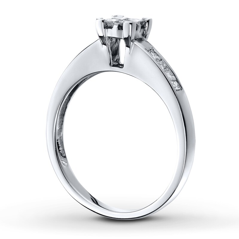 Diamond Engagement Ring 3/8 ct tw Princess-cut 14K White Gold