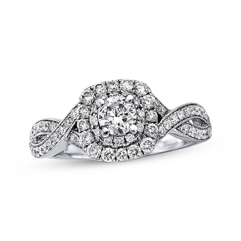 Main Image 1 of Neil Lane Round Diamond Engagement Ring 7/8 ct tw 14K White Gold