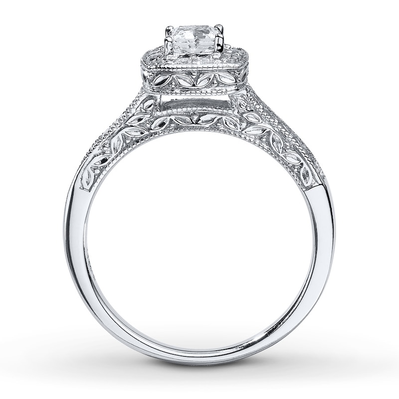 Main Image 2 of Diamond Engagement Ring 5/8 ct tw Princess-cut 14K White Gold