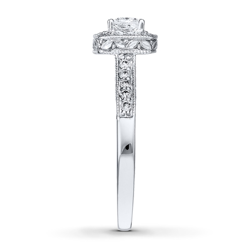 Main Image 3 of Diamond Engagement Ring 5/8 ct tw Princess-cut 14K White Gold
