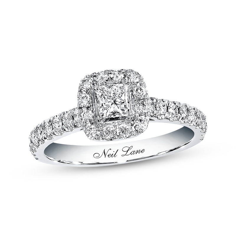 Main Image 1 of Neil Lane Princess-cut Diamond Engagement Ring 7/8 ct tw 14K White Gold