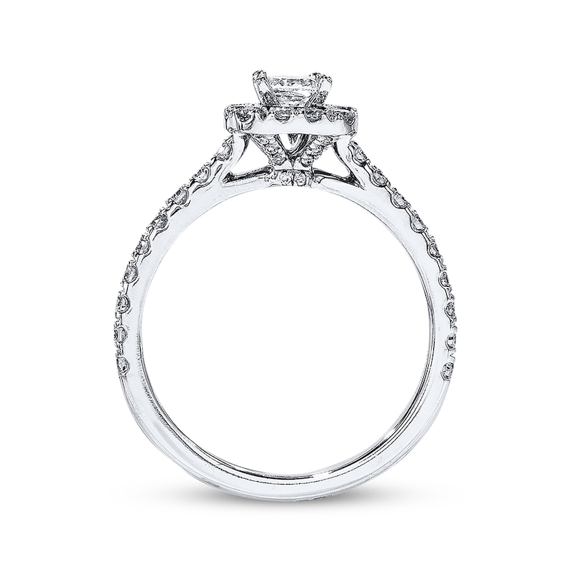 Main Image 3 of Neil Lane Princess-cut Diamond Engagement Ring 7/8 ct tw 14K White Gold