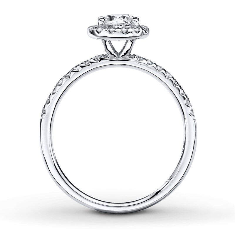 Diamond Engagement Ring 7/8 ct tw Round-cut 14K White Gold