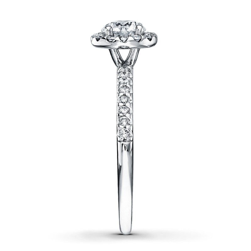 Diamond Engagement Ring 7/8 ct tw Round-cut 14K White Gold