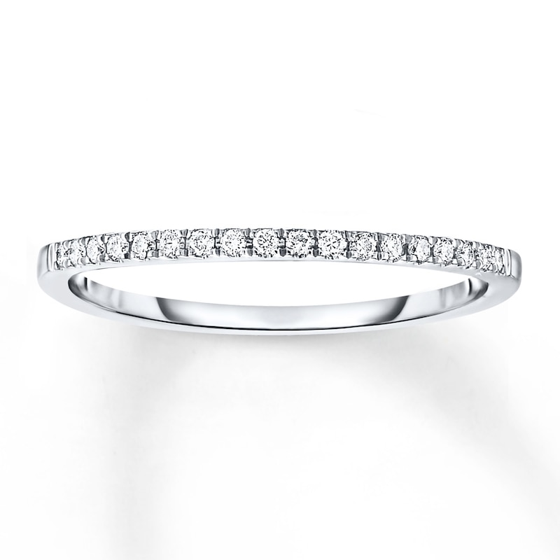 Main Image 1 of Diamond Wedding Band 1/10 ct tw Round-cut 10K White Gold