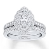 Thumbnail Image 1 of Neil Lane Diamond Bridal Set 1-1/2 ct tw Marquise & Round-cut 14K White Gold