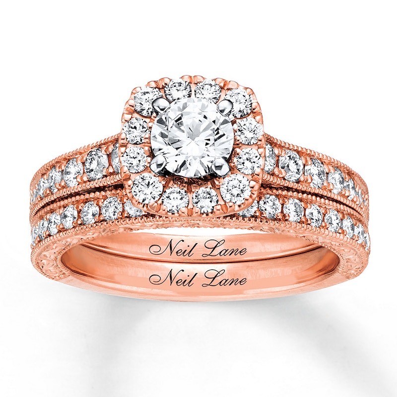 Main Image 1 of Neil Lane Bridal Set 1-1/8 ct tw Diamonds 14K Rose Gold