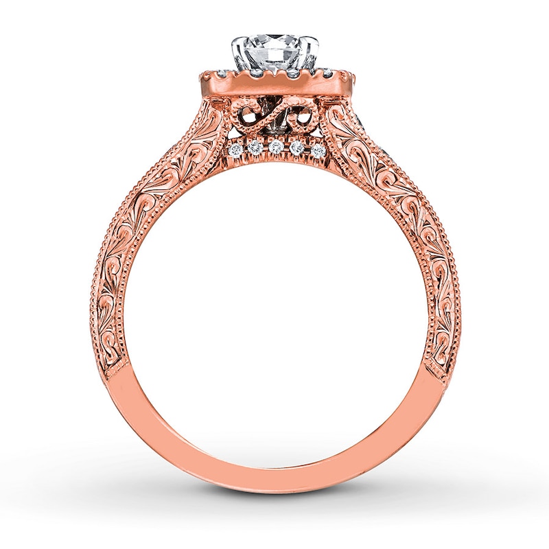 Neil Lane Round Diamond Engagement Ring 7/8 ct tw 14K Rose Gold