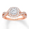 Neil Lane Round Diamond Engagement Ring 7/8 ct tw 14K Two-Tone Gold