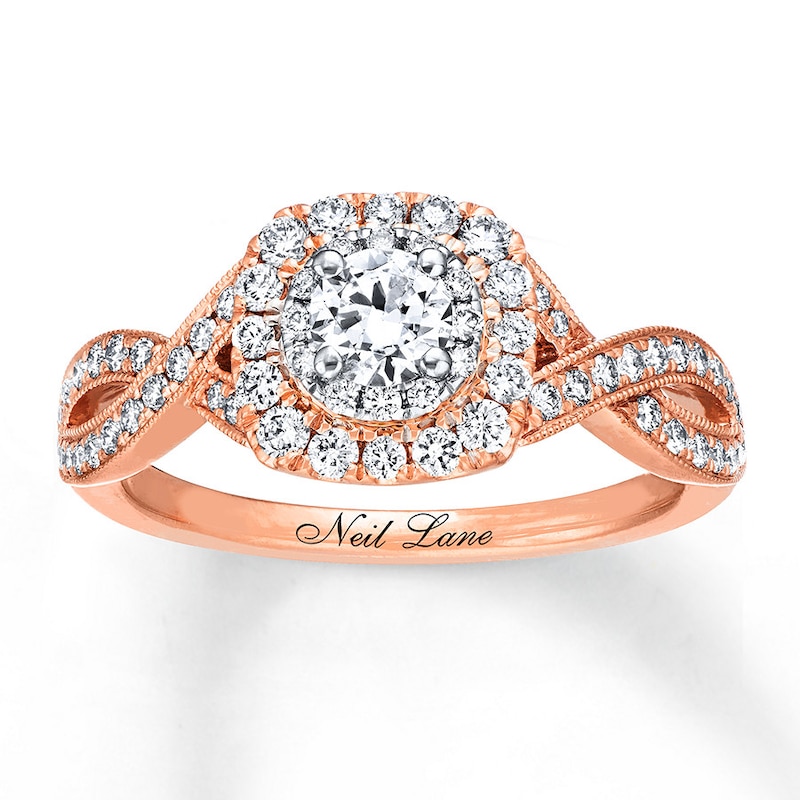 Main Image 4 of Neil Lane Round Diamond Engagement Ring 7/8 ct tw 14K Two-Tone Gold