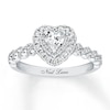 Neil Lane Diamond Engagement Ring 3/4 ct tw Heart & Round-cut 14K White Gold