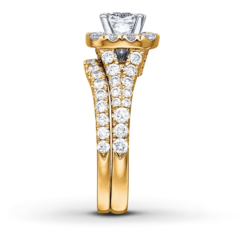 Main Image 3 of Neil Lane Bridal Set 2-1/2 ct tw Diamonds Cushion & Round-cut 14K Yellow Gold