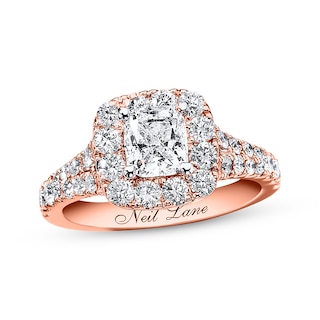Neil Lane Cushion-Cut Diamond Halo Engagement Ring 2-1/6 ct tw 14K Rose Gold