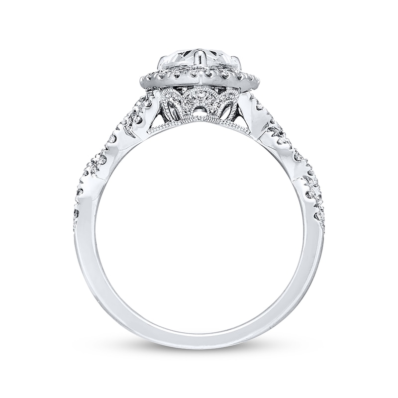 Main Image 3 of Neil Lane Diamond Engagement Ring 2-1/8 ct tw Pear & Round-cut 14K White Gold