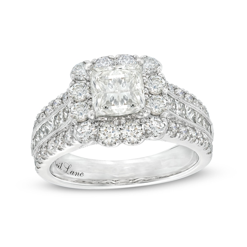 Main Image 1 of Neil Lane Princess-cut Diamond Engagement Ring 3 ct tw 14K White Gold