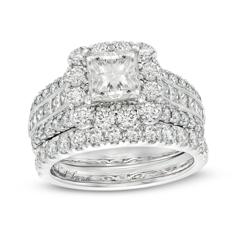 Main Image 4 of Neil Lane Princess-cut Diamond Engagement Ring 3 ct tw 14K White Gold