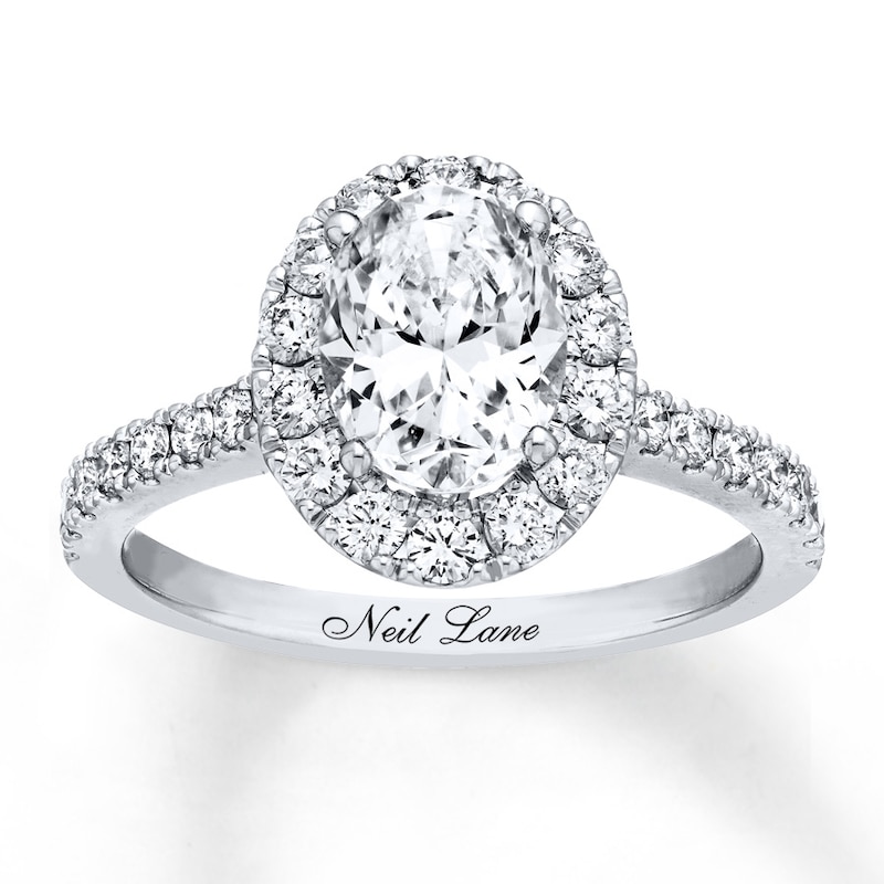 Main Image 1 of Neil Lane Oval-Shaped Diamond Engagement Ring 2-1/8 ct tw 14K White Gold