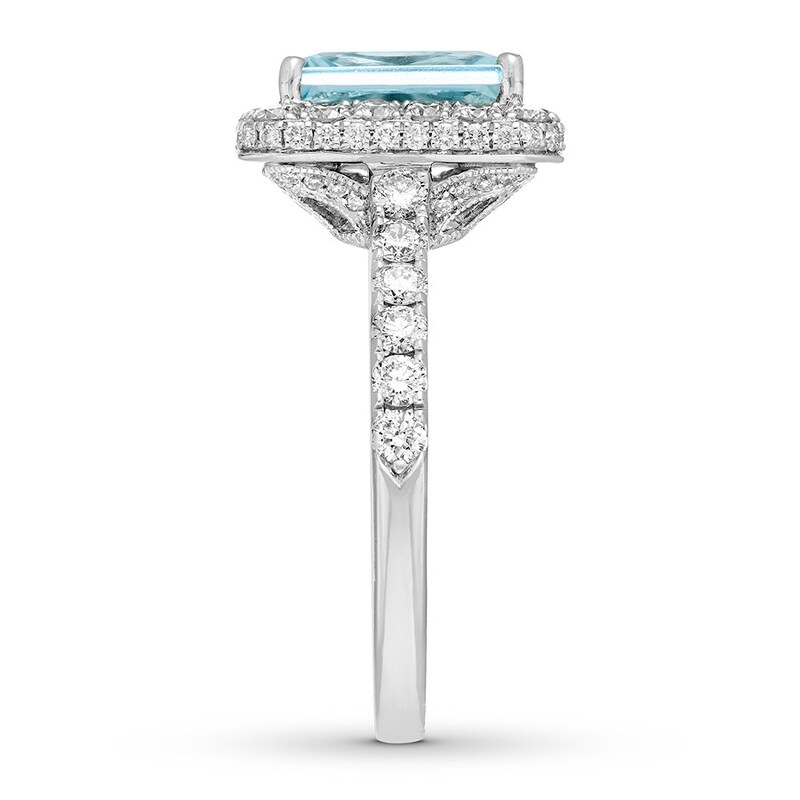 Neil Lane Radiant-cut Aquamarine Engagement Ring 1 ct tw Diamonds 14K Gold