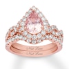 Neil Lane Morganite Bridal Set 1 ct tw Diamonds 14K Rose Gold