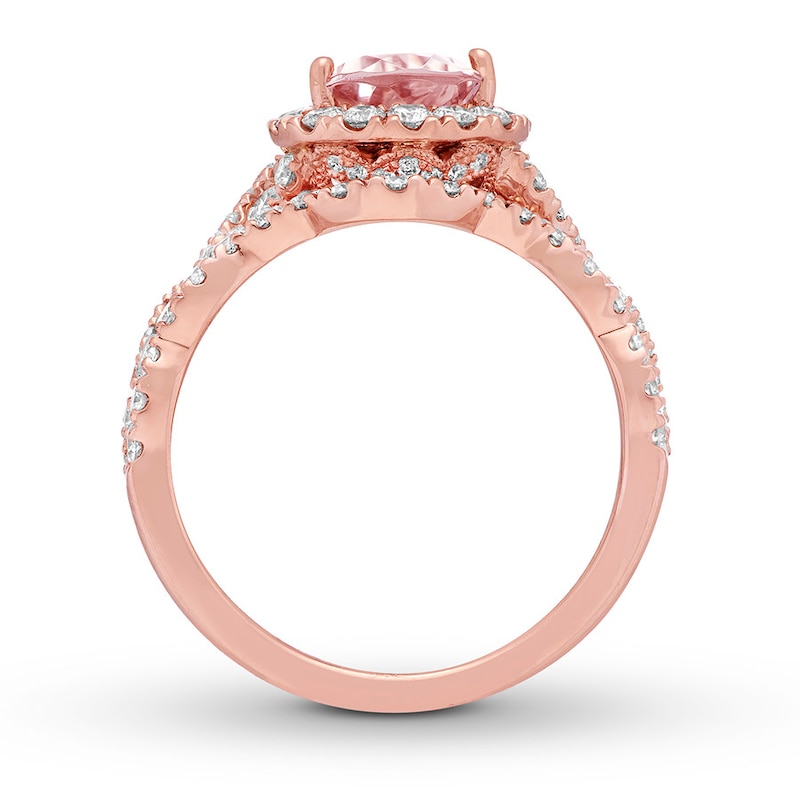 Main Image 2 of Neil Lane Morganite Bridal Set 1 ct tw Diamonds 14K Rose Gold