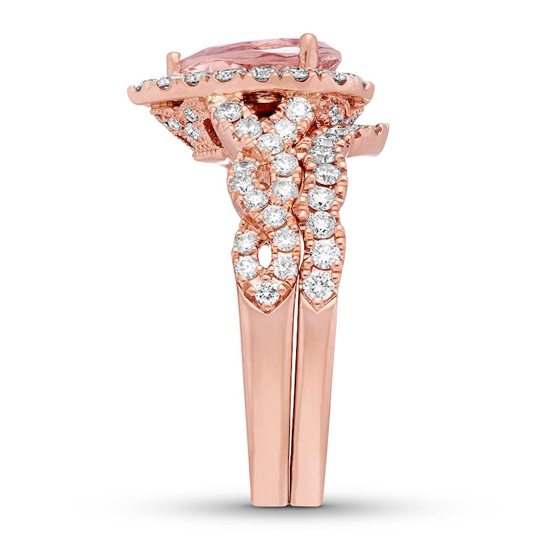 Main Image 3 of Neil Lane Morganite Bridal Set 1 ct tw Diamonds 14K Rose Gold