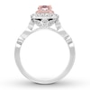 Thumbnail Image 2 of Neil Lane Oval Morganite Engagement Ring 5/8 ct tw Diamonds 14K Gold