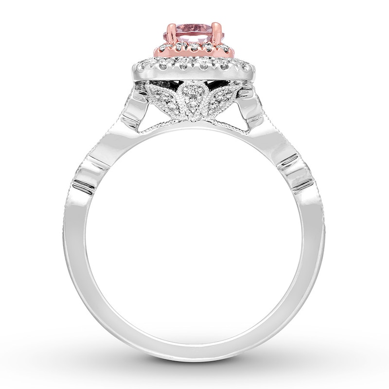 Main Image 2 of Neil Lane Oval Morganite Engagement Ring 5/8 ct tw Diamonds 14K Gold