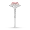 Thumbnail Image 3 of Neil Lane Oval Morganite Engagement Ring 5/8 ct tw Diamonds 14K Gold