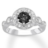 Thumbnail Image 0 of Black & White Diamond Engagement Ring 1 carat tw 10K White Gold