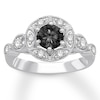 Thumbnail Image 1 of Now + Forever Black & White Diamond Engagement Ring 1 carat tw 10K White Gold