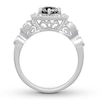 Thumbnail Image 1 of Black & White Diamond Engagement Ring 1 carat tw 10K White Gold