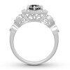 Thumbnail Image 1 of Black & White Diamond Engagement Ring 1 carat tw 10K White Gold