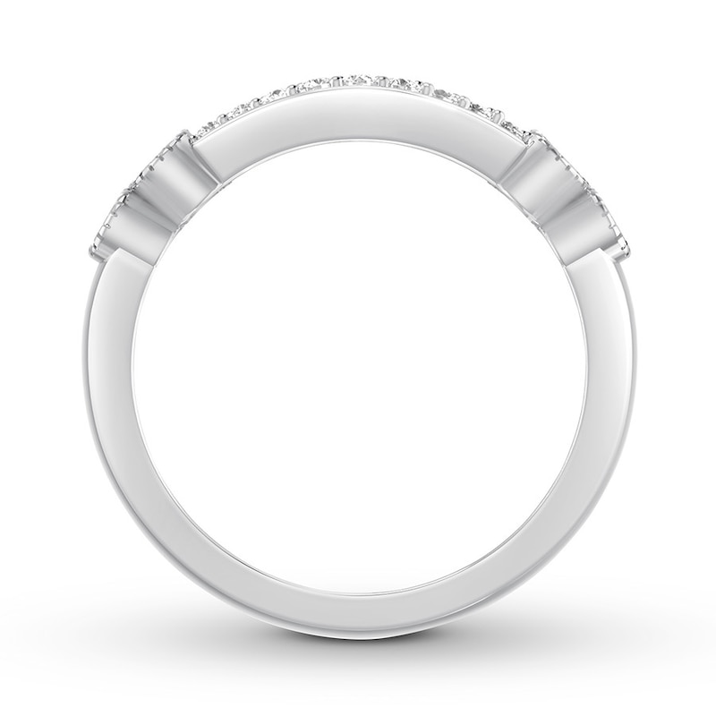 Diamond Wedding Band 1/5 ct tw Round-cut 10K White Gold