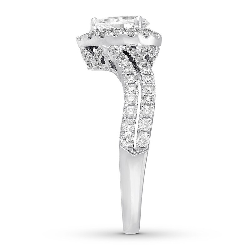 Neil Lane Pear-Shaped Diamond Engagement Ring 1 ct tw 14K White Gold