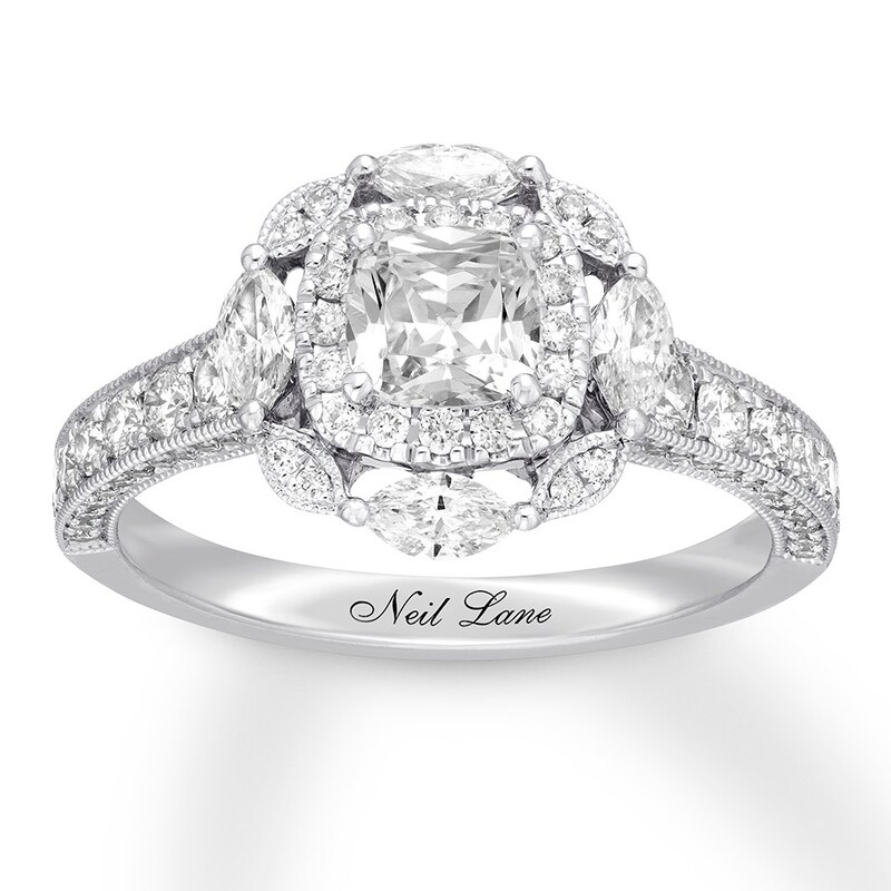 Neil Lane Cushion-cut Diamond Engagement Ring 1-5/8 ct tw 14K White Gold