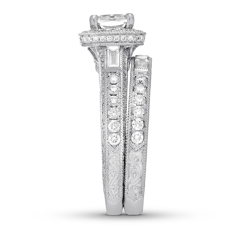 Main Image 3 of Neil Lane Diamond Bridal Set 2 ct tw Cushion, Baguette & Round-cut 14K White Gold