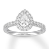 Thumbnail Image 1 of Neil Lane Diamond Engagement Ring 1-1/4 ct tw Pear & Round-cut 14K White Gold