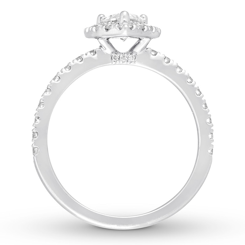 Neil Lane Diamond Engagement Ring 1-1/4 ct tw Pear & Round-cut 14K White Gold