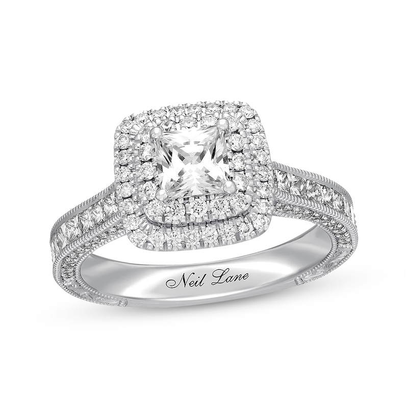 Neil Lane Princess-cut Diamond Engagement Ring 1-1/2 ct tw 14K White Gold