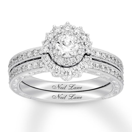 Neil Lane Diamond Bridal Set 3/4 ct tw Round-cut 14K White Gold
