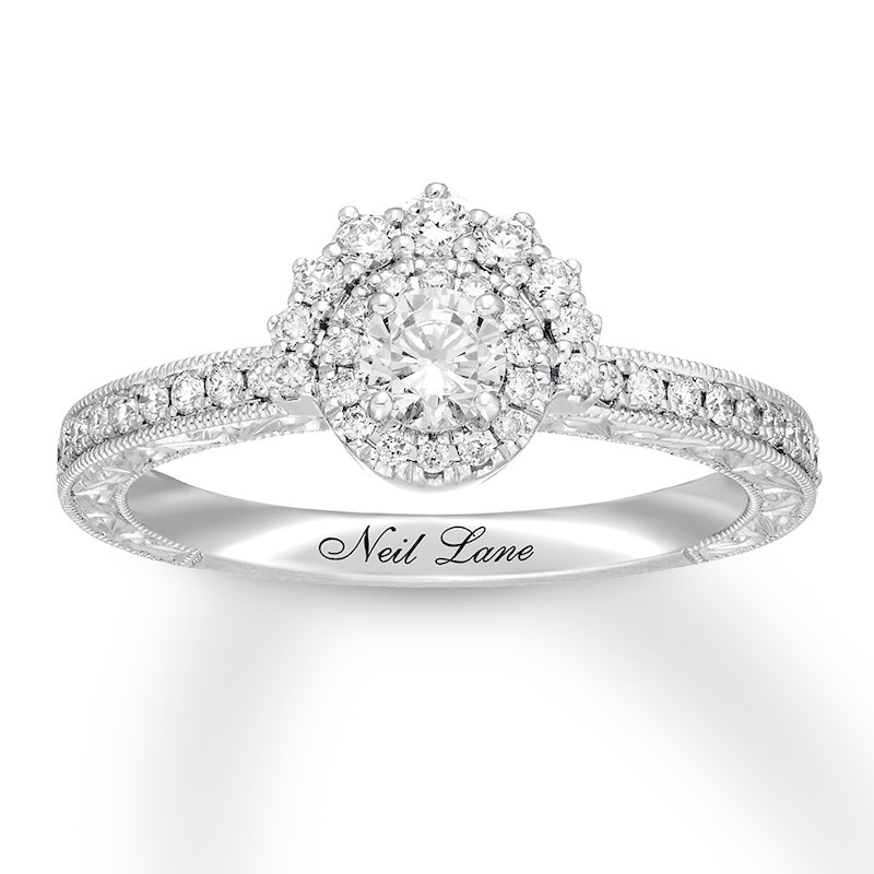 Main Image 4 of Neil Lane Round Diamond Engagement Ring 1/2 ct tw 14K White Gold
