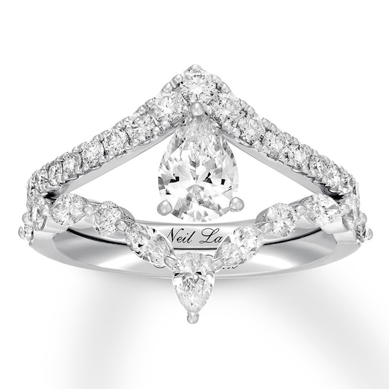 Neil Lane Diamond Bridal Set 1-3/4 ct tw Pear & Round-cut 14K White Gold