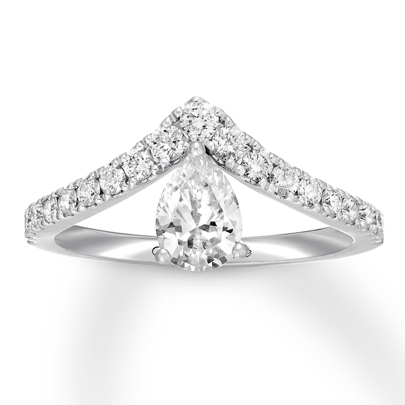 Main Image 1 of Neil Lane Pear-Shaped Diamond Engagement Ring 1-1/8 ct tw 14K White Gold