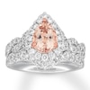 Neil Lane Morganite Bridal Set 1 ct tw Diamonds 14K White Gold