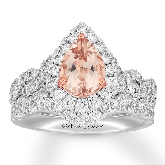 Neil Lane Morganite Bridal Set 1 ct tw Diamonds 14K White Gold
