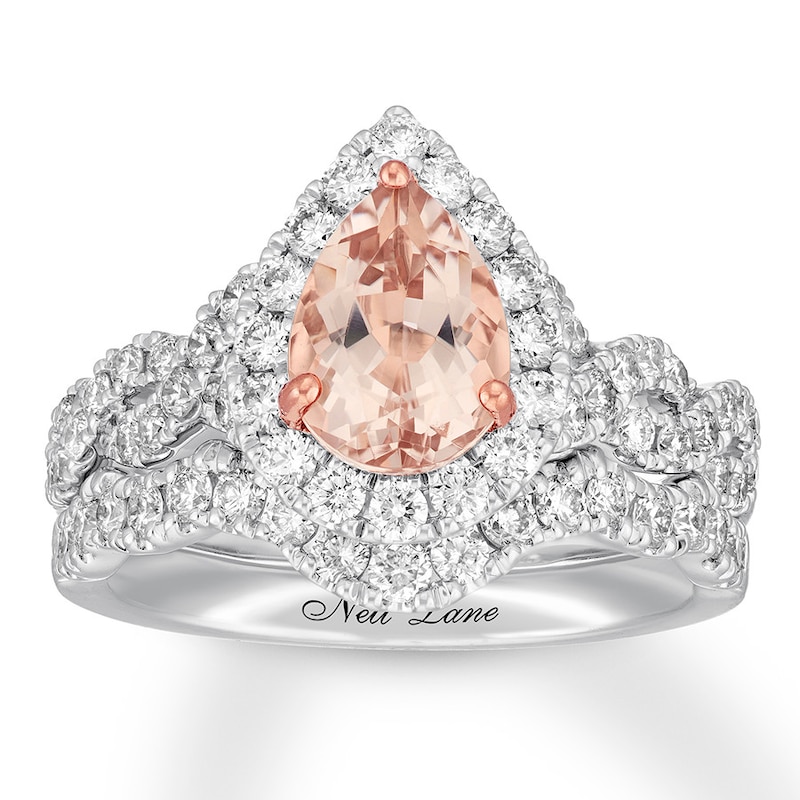 Neil Lane Morganite Bridal Set 1 ct tw Diamonds 14K White Gold